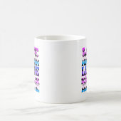 ラブ タイポグラフィ 多言語 ハート ピンク コーヒーマグカップ (中央)