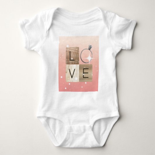 ラブ タイル ベビーボディスーツ (正面)