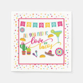 ラブ＆タコス ナプキン - 白 スタンダードカクテルナプキン (正面)