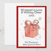 ラブ&チアで包まれて フラットホリデーカード シーズンカード (正面/裏面)