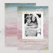 ラブ&チア ニューヤーズ グラム ウォーターカラー フォト シーズンカード (正面/裏面)