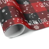 ラブ テキスト入りのチェック柄   包装紙 (ロールコーナー)
