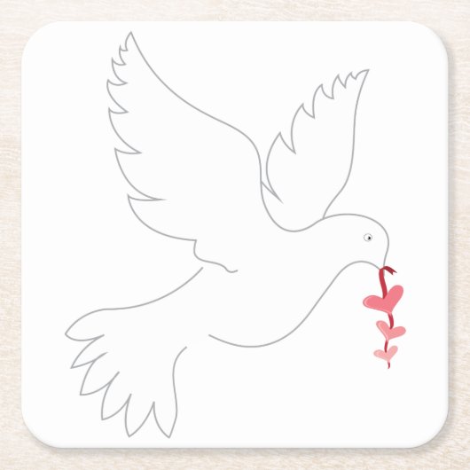 ラブ·ドーブ スクエアペーパーコースター (正面)