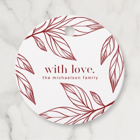 ラブ＆ネーム ホリデー レッド 冬の植物コレクション フェイバータグ (正面)