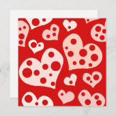 ラブ ハーツ バレンタイン デザイナー スクエア ノート カード (正面/裏面)