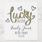 ラブ・ハートの幸せな結婚前パーティー ワインラベル (シングルラベル)