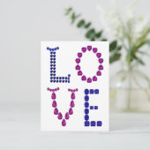 ラブ&ハートパープルブルー ポストカード (スタンド正面)