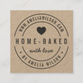 ラブ·ハート縁ど·ソー焼いたシャル·メディアを持つ家庭 スクエア名刺 (正面)