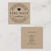 ラブ·ハート縁ど·ソー焼いたシャル·メディアを持つ家庭 スクエア名刺 (正面/裏面)