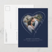 ラブ·ハート·エレガントミニマル写真を保存 案内ポストカード (正面/裏面)
