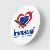 ラブ[ハート]タイ語♦タイ語脚本♦ ラウンド壁時計 (傾斜)