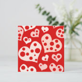 ラブ ハート バレンタイン デザイナー スクエア ノート カード (スタンド正面)