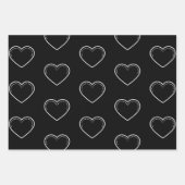ラブ・ハート・ホワイト・バレンタイン ラッピングペーパーシート (正面3)