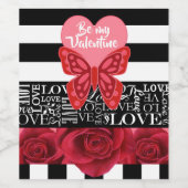 ラブ&バラBlackboardスタイルワインラベル ワインラベル (シングルラベル)