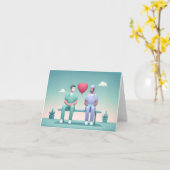 ラブ バルーン カード (黄色い花)