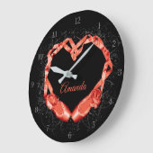 ラブ・バレエ(パーソナライズされた) ラージ壁時計 (傾斜)