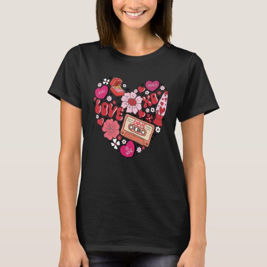 ラブ バレンタインデー 会話ハート リングポップ Tシャツ (正面)