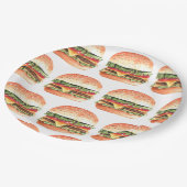 ラブ+バーガーズピクニックBBQカップルブライダルシャワー ペーパープレート (アングル)