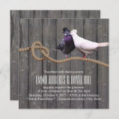 『ラブ·バーズ·タイ·ザ·ノット·バーン·ウッド結婚ズ』 招待状 (正面/裏面)