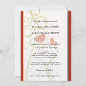 『ラブ·バード·オン·ツリーズ·フローラが渦巻く結婚』 招待状 (裏面)