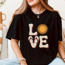 ラブ ビーチサンダル 夏 ビーチバケーション Tシャツ
