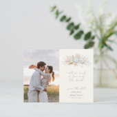 ラブ＆ビーチ ウェディング 写真付き Save the Date ポストカード (スタンド正面)