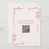 ラブ&ピザハンドドローイタリアンドレッドブライダルシャワー 招待状 (裏面)