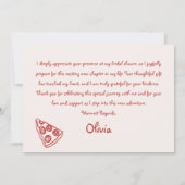 ラブ＆ピザ イタリアン ハンドドロー レッド ブライダルシャワー サンキューカード (裏面)