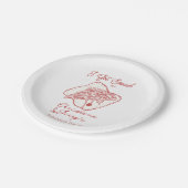 ラブ＆ピザ | カジュアルなリハーサルディナー ペーパープレート (アングル)