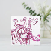 ラブ ピンクと白のペアの結婚式招待状 招待状 (スタンド正面)