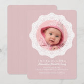ラブ·ピンクの写真産誕生発表 案内状 (正面/裏面)