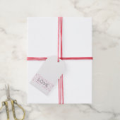 ラブ ピンク ウォーターカラー ドット バレンタイン ウェディング ベイビー ギフトタグ (より糸付き)