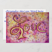 ラブ ピンク グラマラス インバイトまたは招待状 招待状 (正面/裏面)