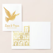 ラブ&ピース·クリスマス·ウィッシュズ·ドーブ·オリーブ·ブランチ 箔カード (ディスプレー)