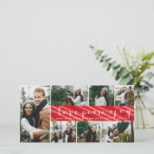 ラブ ピース ジョイ シンプル おしゃれ スクリプト モダン 7 フォト シーズンカード (スタンド正面)