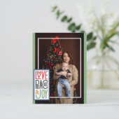 ラブ ピース＆ジョイ（写真を追加） ホリデーカード シーズンポストカード (スタンド正面)