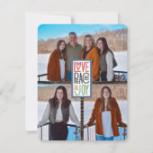 ラブ ピース&ジョイ(写真を追加)素朴な木 シーズンカード (正面)