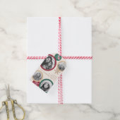 ラブ ピース スノーフレーク カラフル フォト ホリデー ギフトタグ (より糸付き)