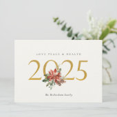 ラブ ピース ヘルス ポインセチア フラワーバンチ フォイル ゴールド 2023 シーズンカード (スタンド正面)