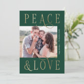 ラブ＆ピース　編集可能なカラーホリデー写真カード シーズンカード (スタンド正面)