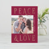 ラブ＆ピース　編集可能なカラーホリデー写真カード シーズンカード (スタンド正面)