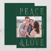 ラブ&ピース 編集可能な カラー ホリデー フォト カード (正面/裏面)