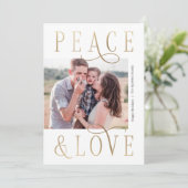 ラブ＆ピース 編集可能な カラー ホリデー フォト カード (スタンド正面)