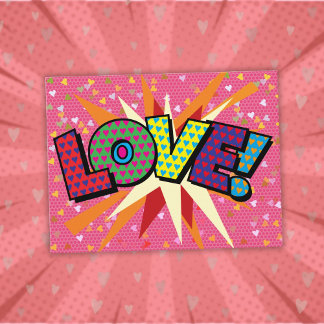 ラブ ファン レトロ コミックブック ポップアート ポストカード