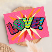 ラブ ファン レトロ コミックブック ポップアート ポストカード