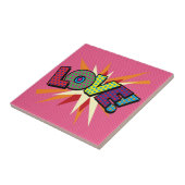 ラブ ファン レトロ コミック ブック ポップ アート タイル (側面)