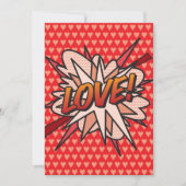 ラブ ファン レトロ コミック ブック ポップ アート 招待状 (正面)