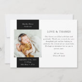 ラブ&フォト感謝してい新生児誕生 案内状 (正面)