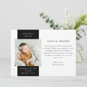 ラブ&フォト感謝してい新生児誕生 案内状 (スタンド正面)