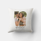 ラブ フォト シンプル モダン パーソナライズ ギフト クッション (裏面)